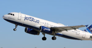 Fort Lauderdale, United States - February 17, 2016: A Jetblue Airways Airbus A320 with the registration N595JB taking off from Fort Lauderdale Airport (FLL) in the United States. Jetblue is an American low-cost airline and the fifth biggest airline in the US with its headquarters in New York.