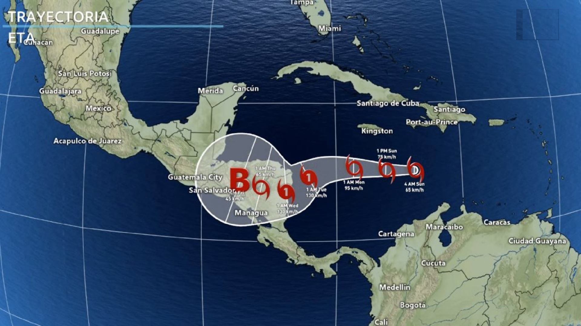 SOUTH FLORIDA en el CONO de la TORMENTA TROPICAL ETA