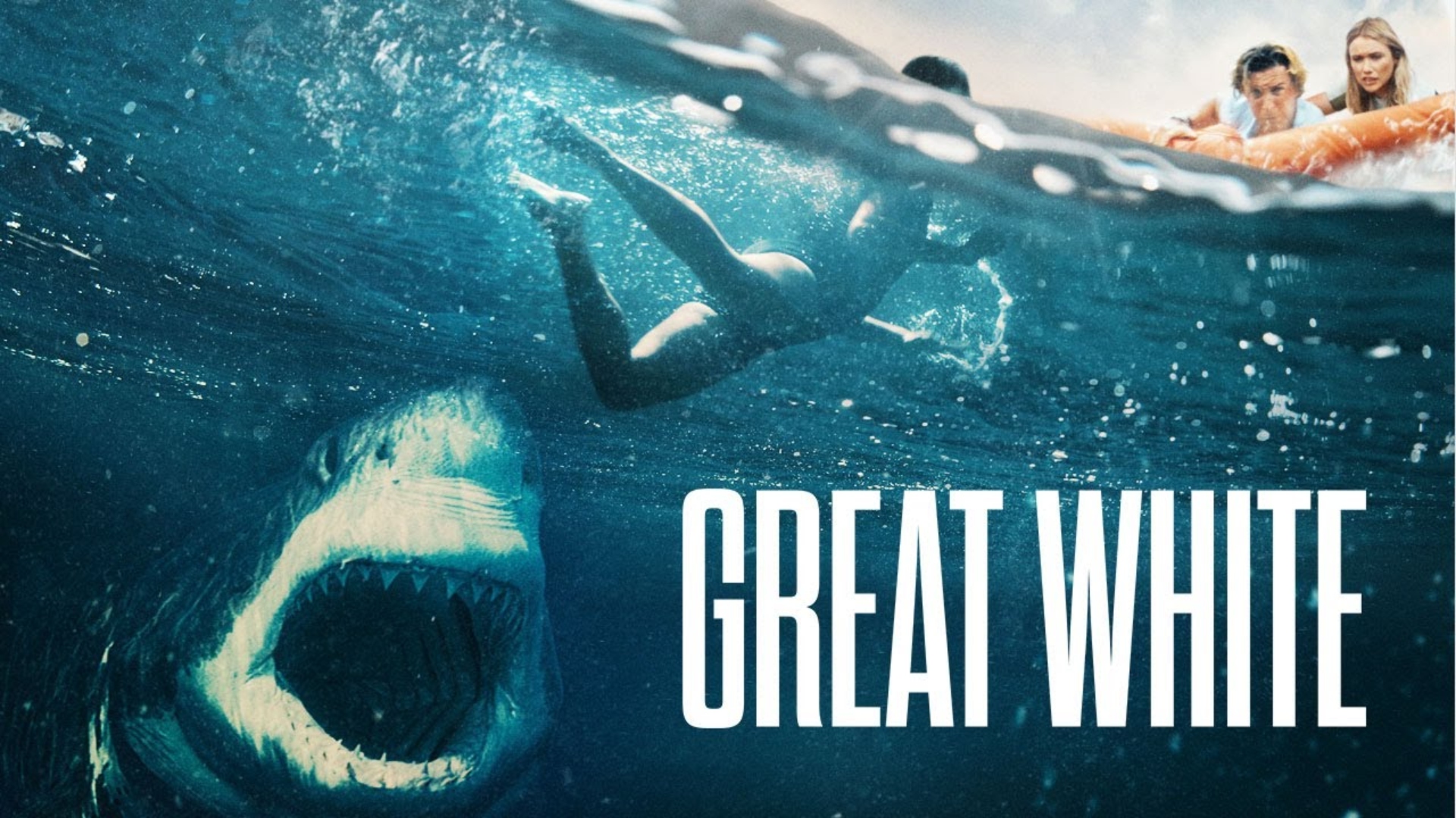 Jóvenes atacados por un tiburón en la película “Great White”