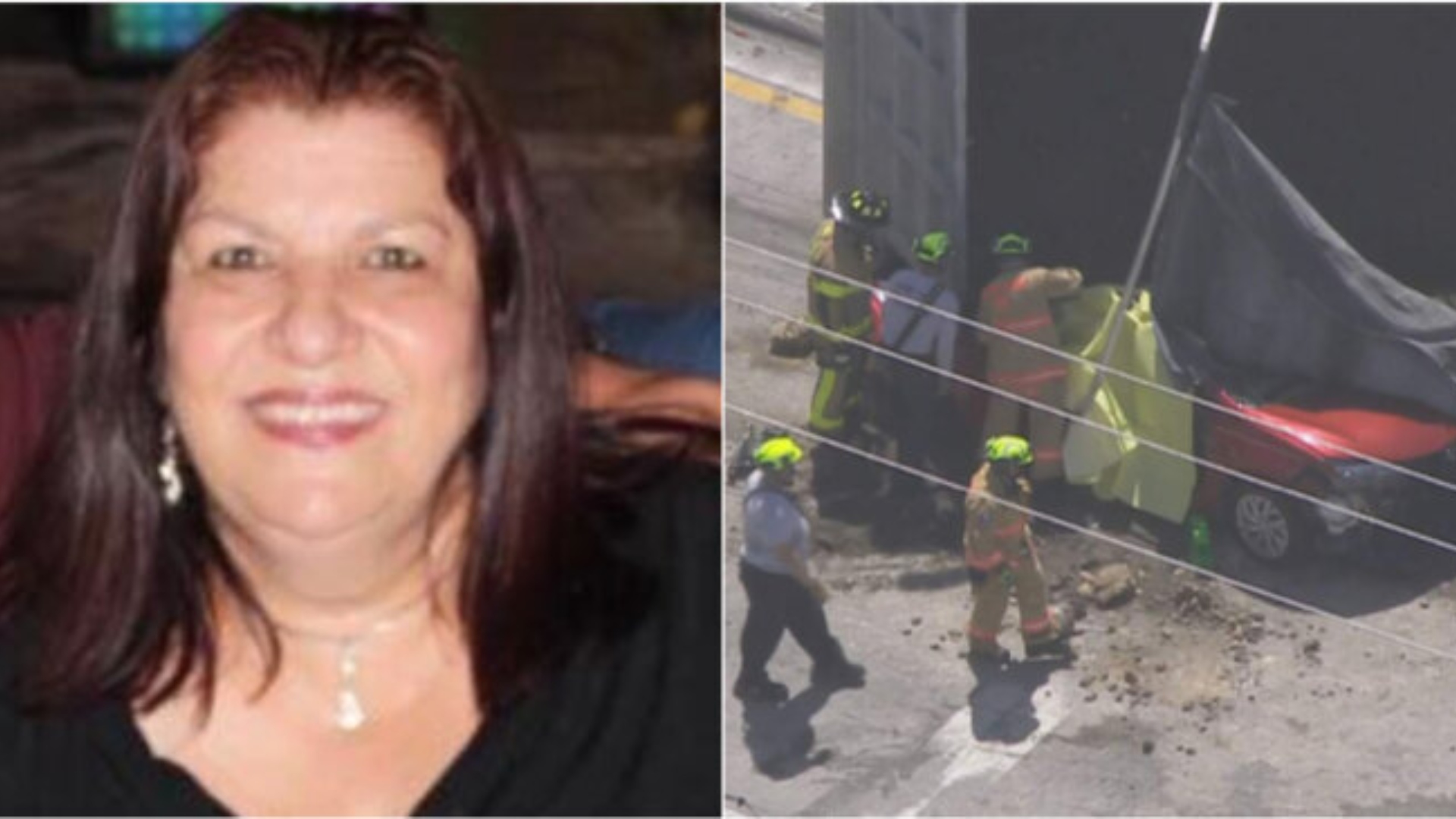 Muere mujer en Doral tras volcarse un camión con arena sobre su auto