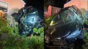 Auto robado termina en una casa al ser dejado frente al tren en Port St. Lucie
