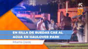 En silla de ruedas cae al agua en haulover park en Miami-dade